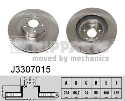 Brake Disc NIPPARTS J3307015