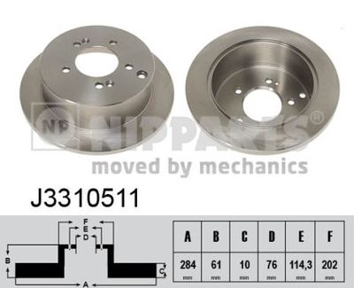 Brake Disc NIPPARTS J3310511