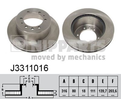 Brake Disc NIPPARTS J3311016