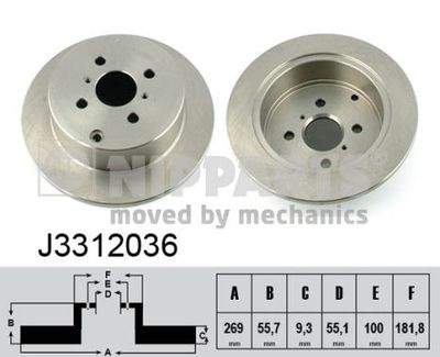 Brake Disc NIPPARTS J3312036