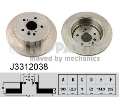 Brake Disc NIPPARTS J3312038