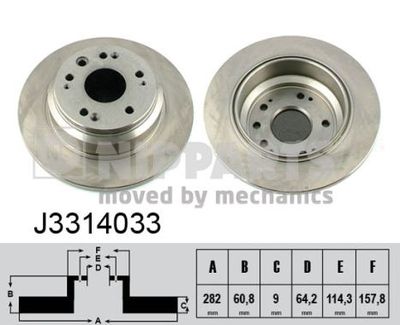 Brake Disc NIPPARTS J3314033