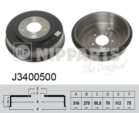 NIPPARTS J3400500 Brake Drum
