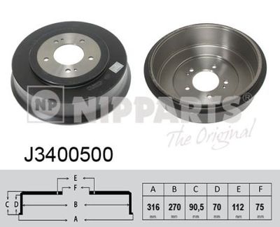 Brake Drum NIPPARTS J3400500