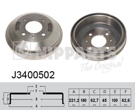 NIPPARTS J3400502 Brake Drum