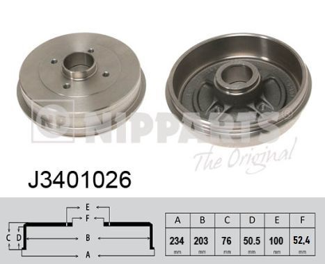NIPPARTS J3401026 Brake Drum