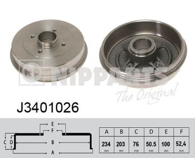 Brake Drum NIPPARTS J3401026