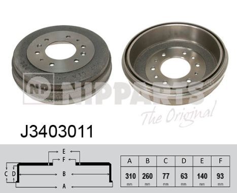 NIPPARTS J3403011 Brake Drum