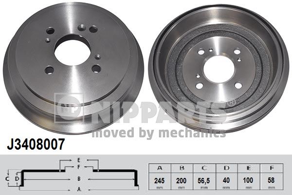 NIPPARTS J3408007 Brake Drum
