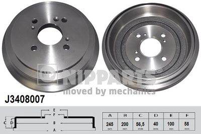 Brake Drum NIPPARTS J3408007