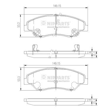 Brake Pad Set, disc brake NIPPARTS J3600309