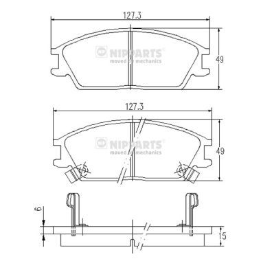 NIPPARTS J3600515 Brake Pad Set, disc brake