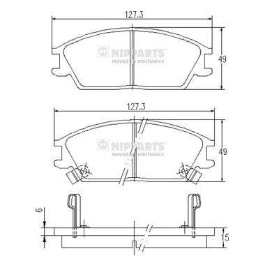 NIPPARTS J3600539 Brake Pad Set, disc brake