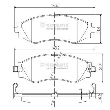 NIPPARTS J3600902 Brake Pad Set, disc brake