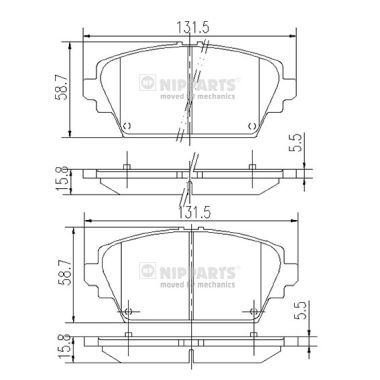 NIPPARTS J3601072 Brake Pad Set, disc brake