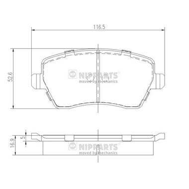 Brake Pad Set, disc brake NIPPARTS J3601085