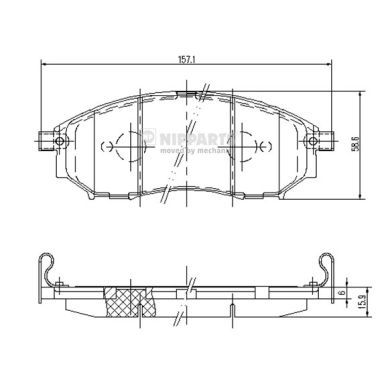 Brake Pad Set, disc brake NIPPARTS J3601094
