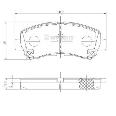 NIPPARTS J3601096 Brake Pad Set, disc brake
