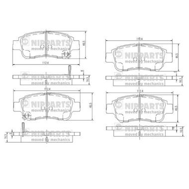 NIPPARTS J3602086 Brake Pad Set, disc brake