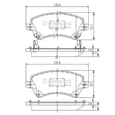 NIPPARTS J3602101 Brake Pad Set, disc brake