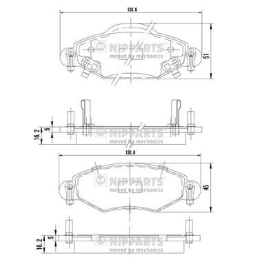 NIPPARTS J3602113 Brake Pad Set, disc brake