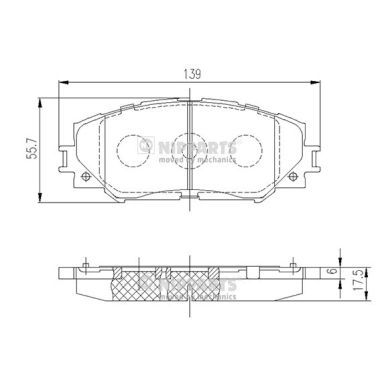 NIPPARTS J3602120 Brake Pad Set, disc brake