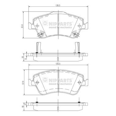NIPPARTS J3602124 Brake Pad Set, disc brake