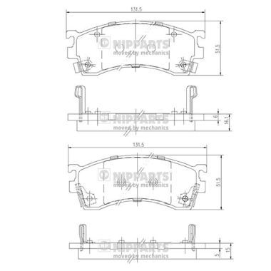 Brake Pad Set, disc brake NIPPARTS J3603038