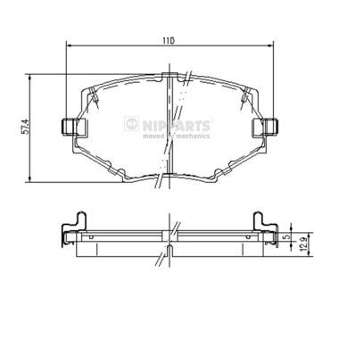 NIPPARTS J3603044 Brake Pad Set, disc brake