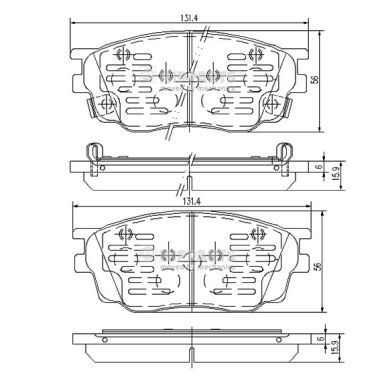 Brake Pad Set, disc brake NIPPARTS J3603055