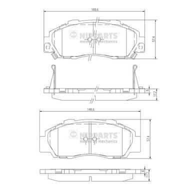 NIPPARTS J3604032 Brake Pad Set, disc brake