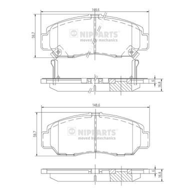 Brake Pad Set, disc brake NIPPARTS J3604051