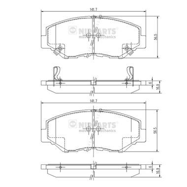 NIPPARTS J3604061 Brake Pad Set, disc brake