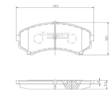 Brake Pad Set, disc brake NIPPARTS J3605039