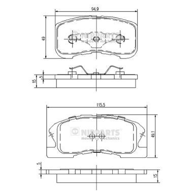 NIPPARTS J3606019 Brake Pad Set, disc brake