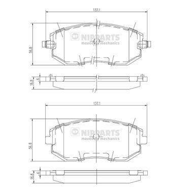 NIPPARTS J3607015 Brake Pad Set, disc brake