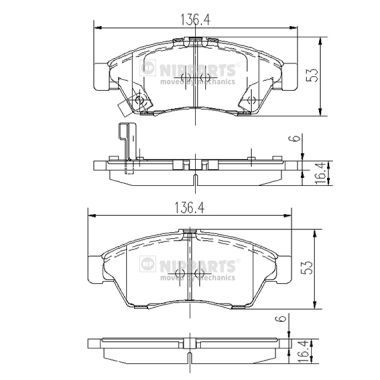 NIPPARTS J3608024 Brake Pad Set, disc brake