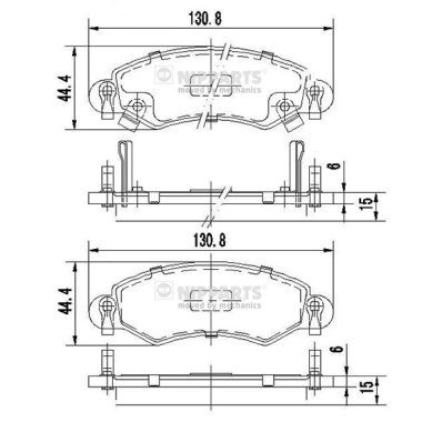 Brake Pad Set, disc brake NIPPARTS J3608025