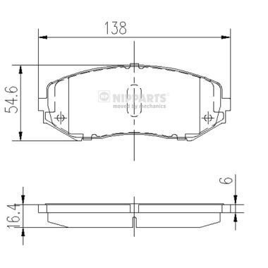 Brake Pad Set, disc brake NIPPARTS J3608029