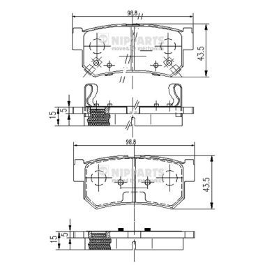 Brake Pad Set, disc brake NIPPARTS J3610401