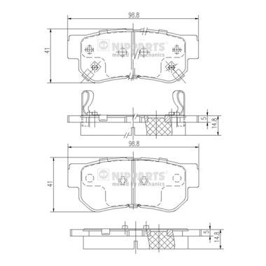 Brake Pad Set, disc brake NIPPARTS J3610509