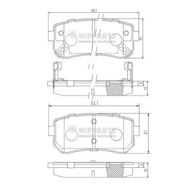 Brake Pad Set, disc brake NIPPARTS J3610512
