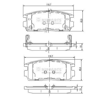 NIPPARTS J3610905 Brake Pad Set, disc brake