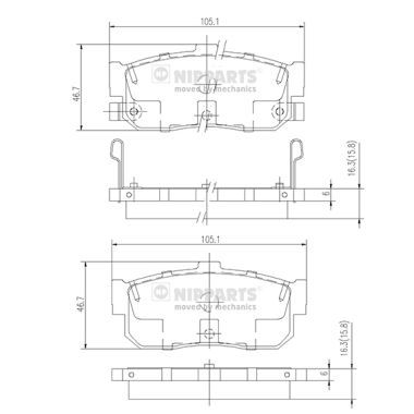 Brake Pad Set, disc brake NIPPARTS J3611034
