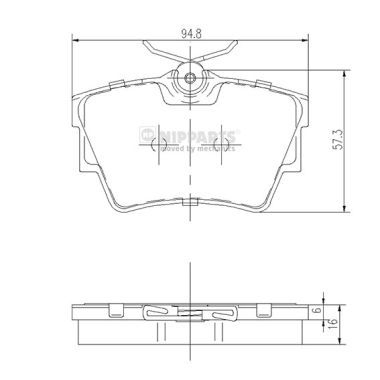 Brake Pad Set, disc brake NIPPARTS J3611047