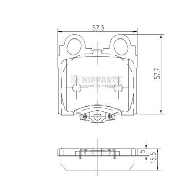 Brake Pad Set, disc brake NIPPARTS J3612017