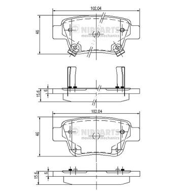 NIPPARTS J3612030 Brake Pad Set, disc brake