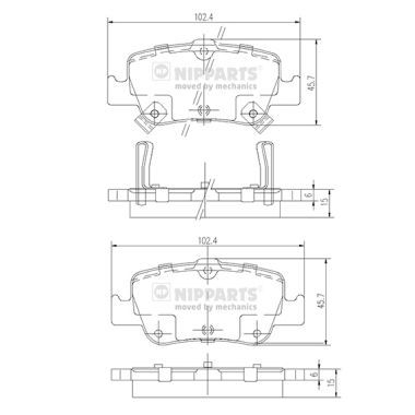 NIPPARTS J3612033 Brake Pad Set, disc brake