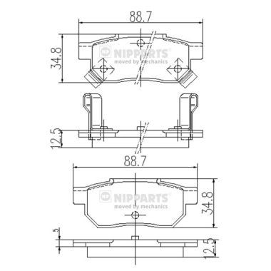 NIPPARTS J3614004 Brake Pad Set, disc brake