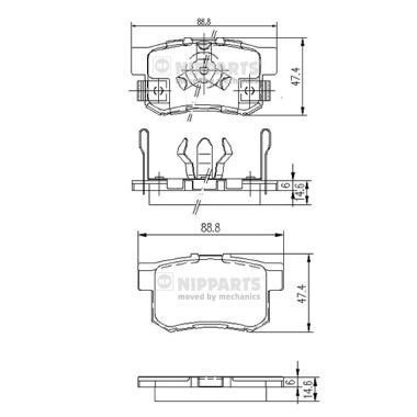 NIPPARTS J3614017 Brake Pad Set, disc brake